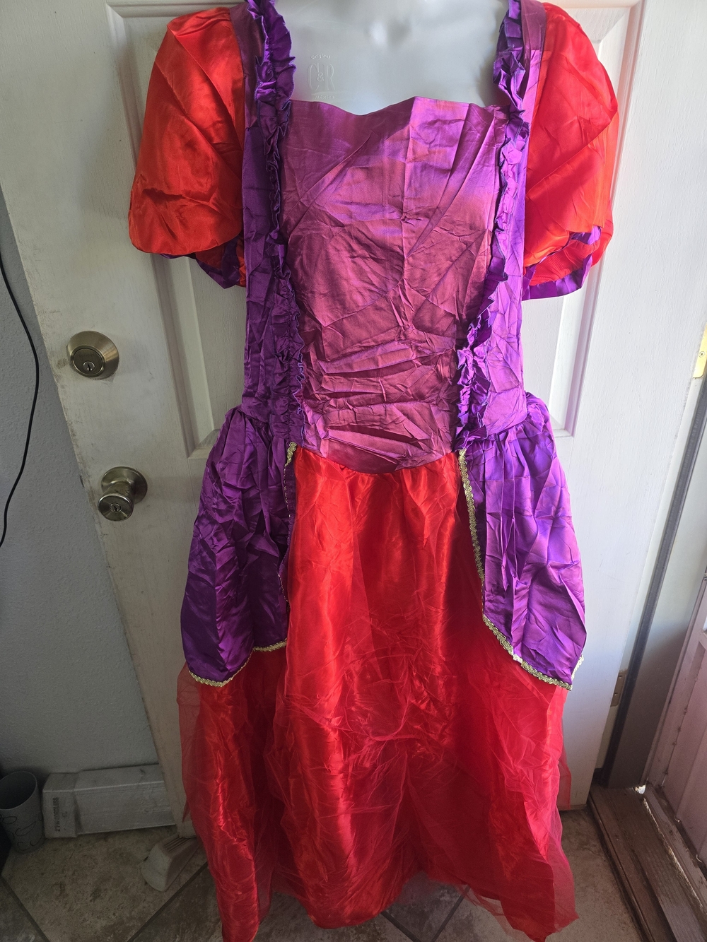 Women's Red and Purple Evil Queen Dress with Ruffled Bodice